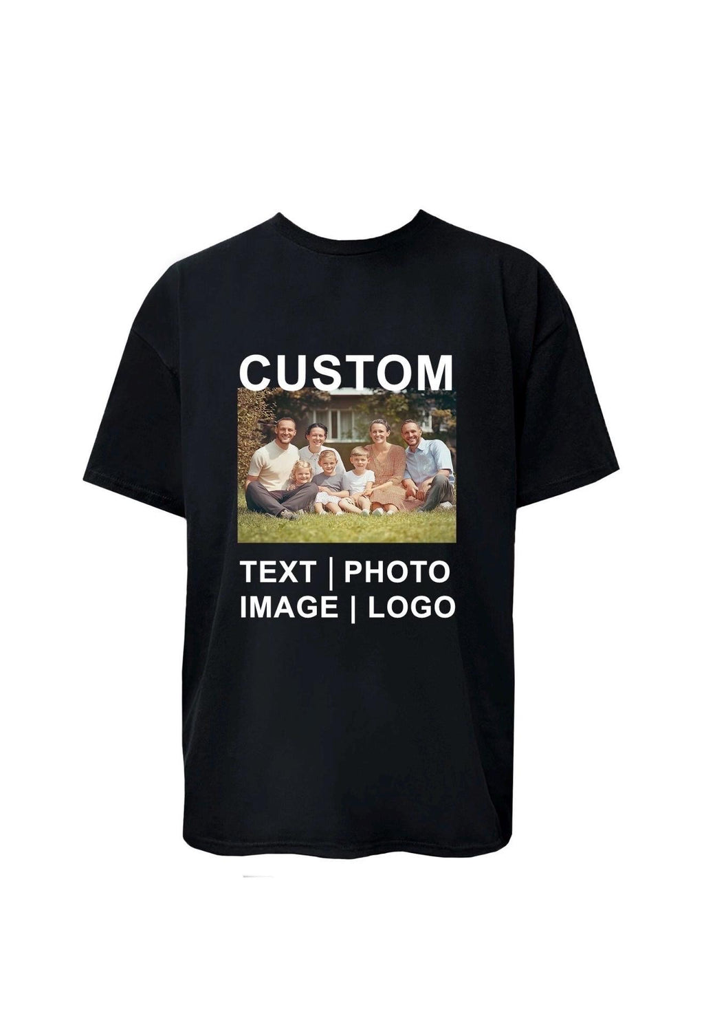 Custom Photo Text Logo Unisex T-Shirt, Personalized Graphic Apparel