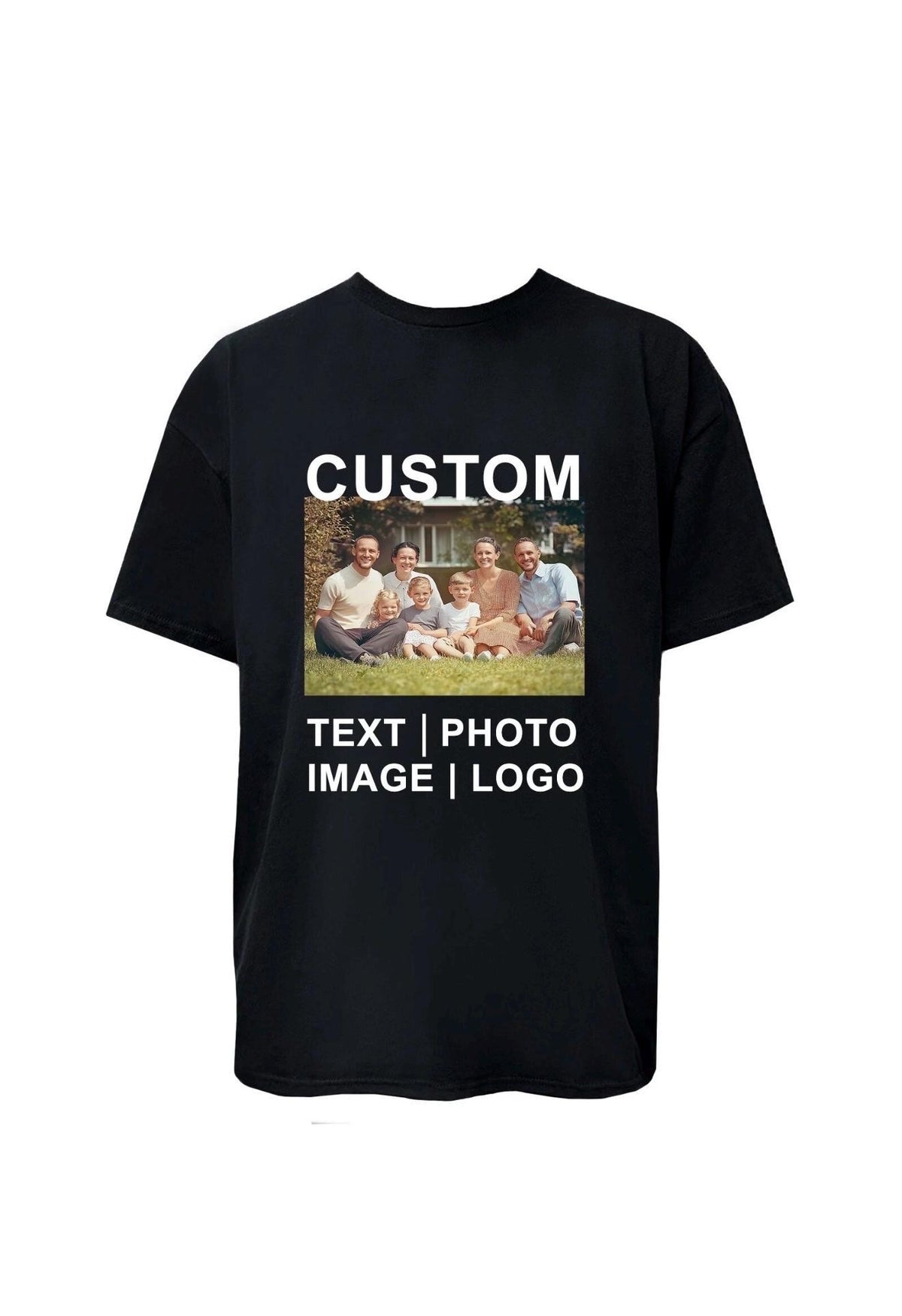 Custom Photo Text Logo Unisex T-Shirt, Personalized Graphic Apparel