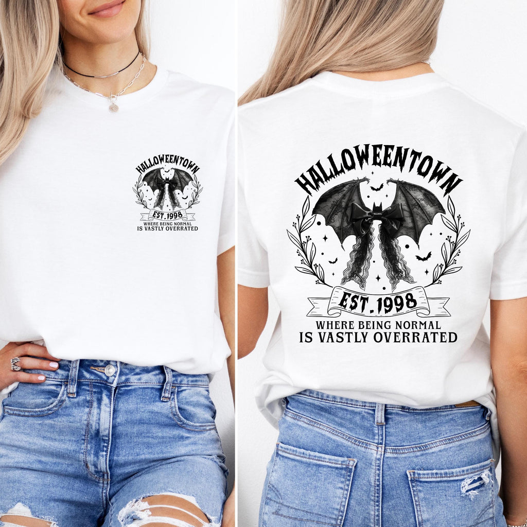 Halloweentown Est 1998 T-Shirt, Gothic Halloween Shirt, Back Design