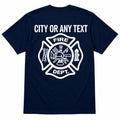Custom Firefighter Shirt, Personalized City Name Fire Dept Tee, Maltese Cross Graphic Apparel