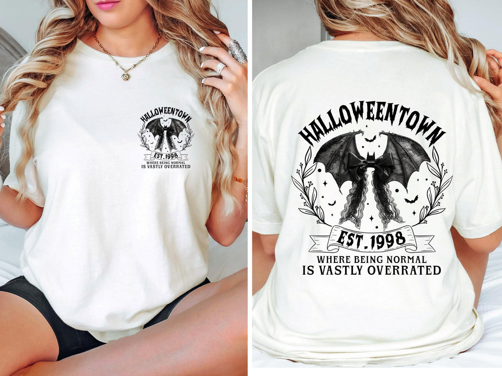 Halloweentown Est 1998 T-Shirt, Gothic Halloween Shirt, Back Design