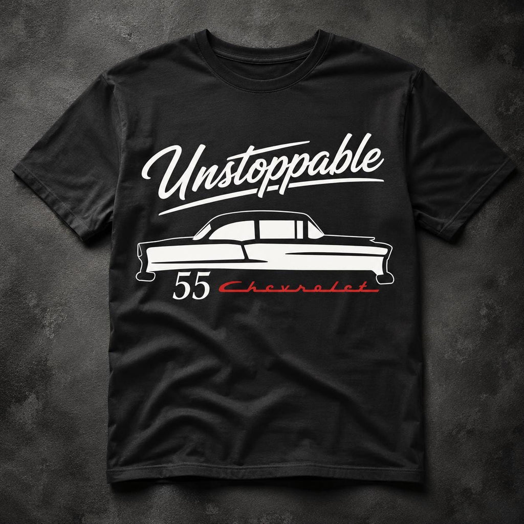 1955 Chevrolet Graphic T-Shirt, Retro Car Silhouette Tee, Classic Automobile Apparel