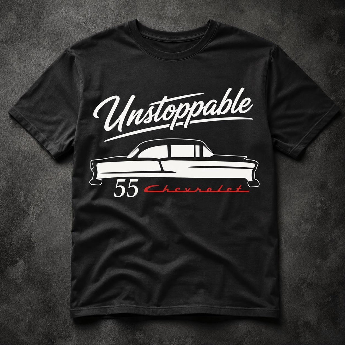 1955 Chevrolet Graphic T-Shirt, Retro Car Silhouette Tee, Classic Automobile Apparel