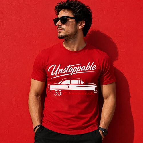 1955 Chevrolet Graphic T-Shirt, Retro Car Silhouette Tee, Classic Automobile Apparel