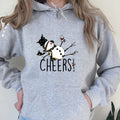 Cheers! Sweatshirt, Christmas Hoodie, Snowman Sweatshirt, Christmas Gifts, Christmas Sweater, Cheers Shirt, Party T-Shirt, Cotton Hoodie