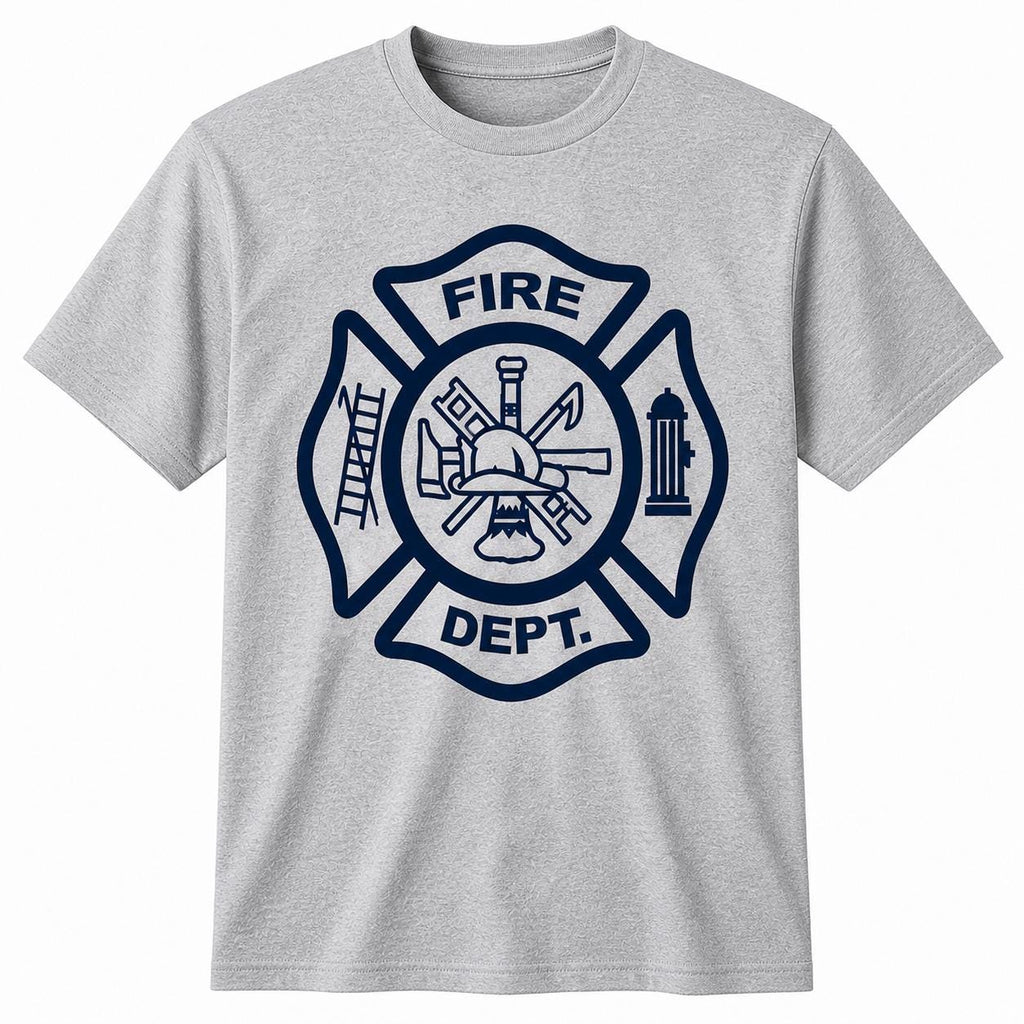 Custom Firefighter Shirt, Personalized City Name Fire Dept Tee, Maltese Cross Graphic Apparel