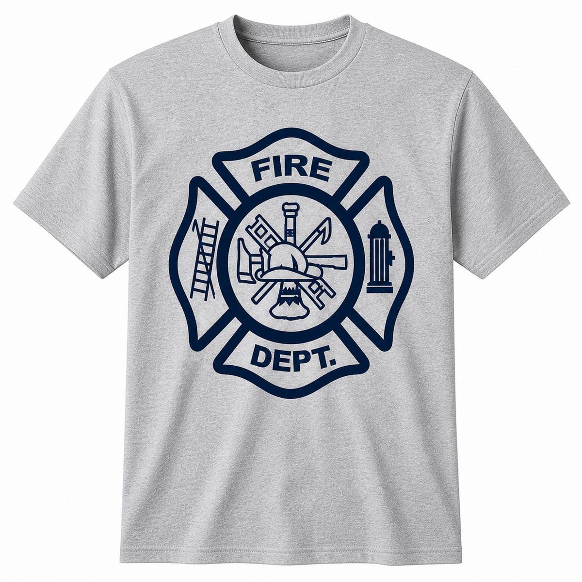 Custom Firefighter Shirt, Personalized City Name Fire Dept Tee, Maltese Cross Graphic Apparel