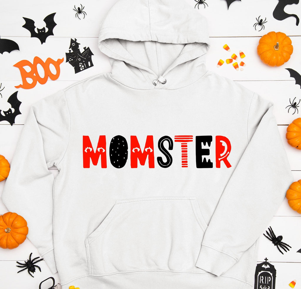 MOMSTER Halloween Hoodie, Funny Ghost Mom Sweatshirt