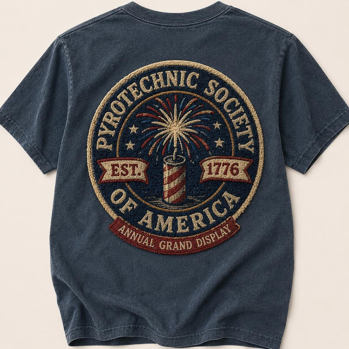 Pyrotechnic Society Shirt,Vintage Fireworks Tee,Americana Patch Graphic Shirt, Retro July 4th Comfort Colors Tee,Patriotic Club Emblem Shirt