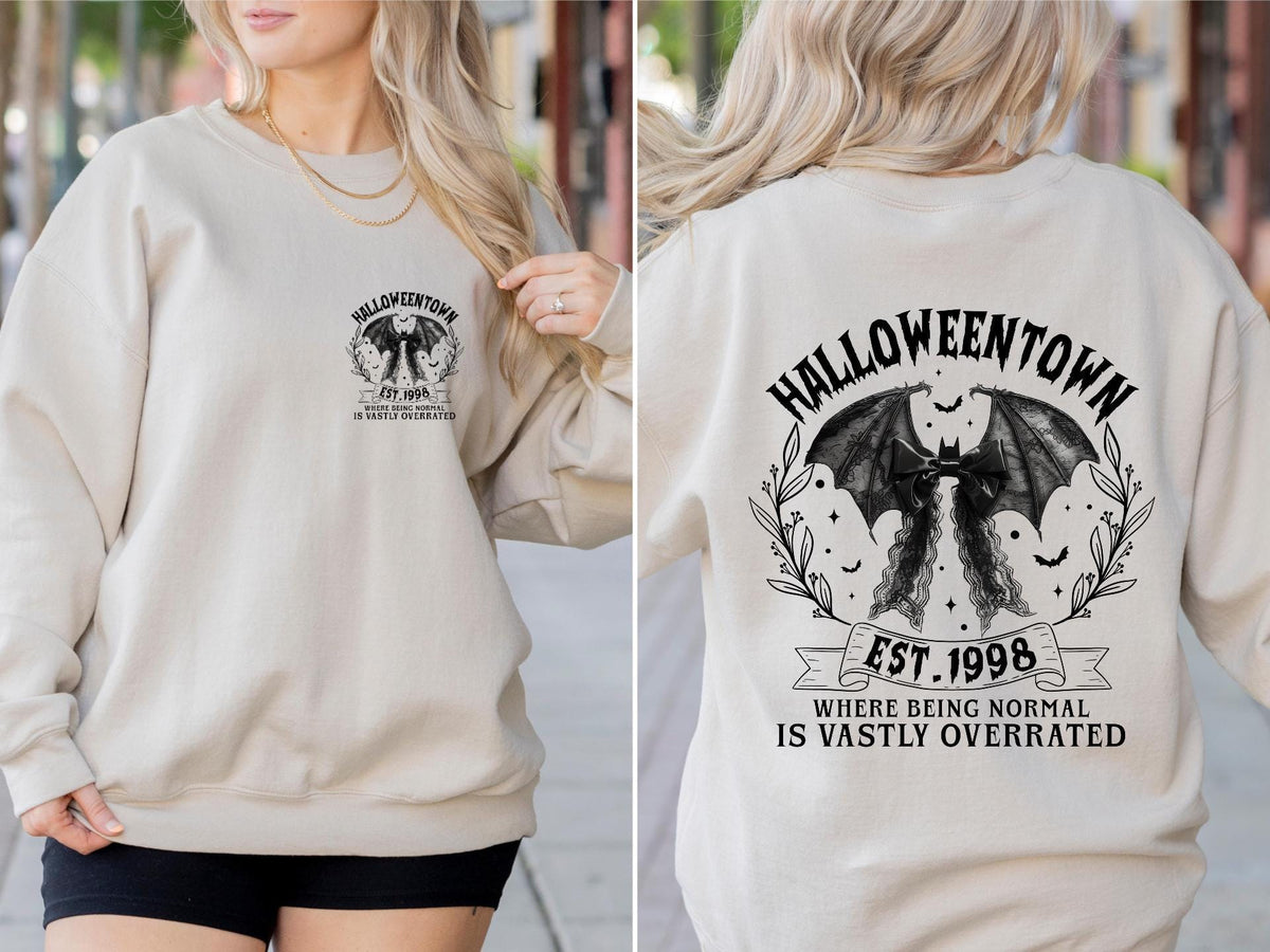 Halloweentown Est 1998 Sweatshirt, Halloweentown University, Gothic Sweatshirts, Halloween Hoodies, Back Design Sweater