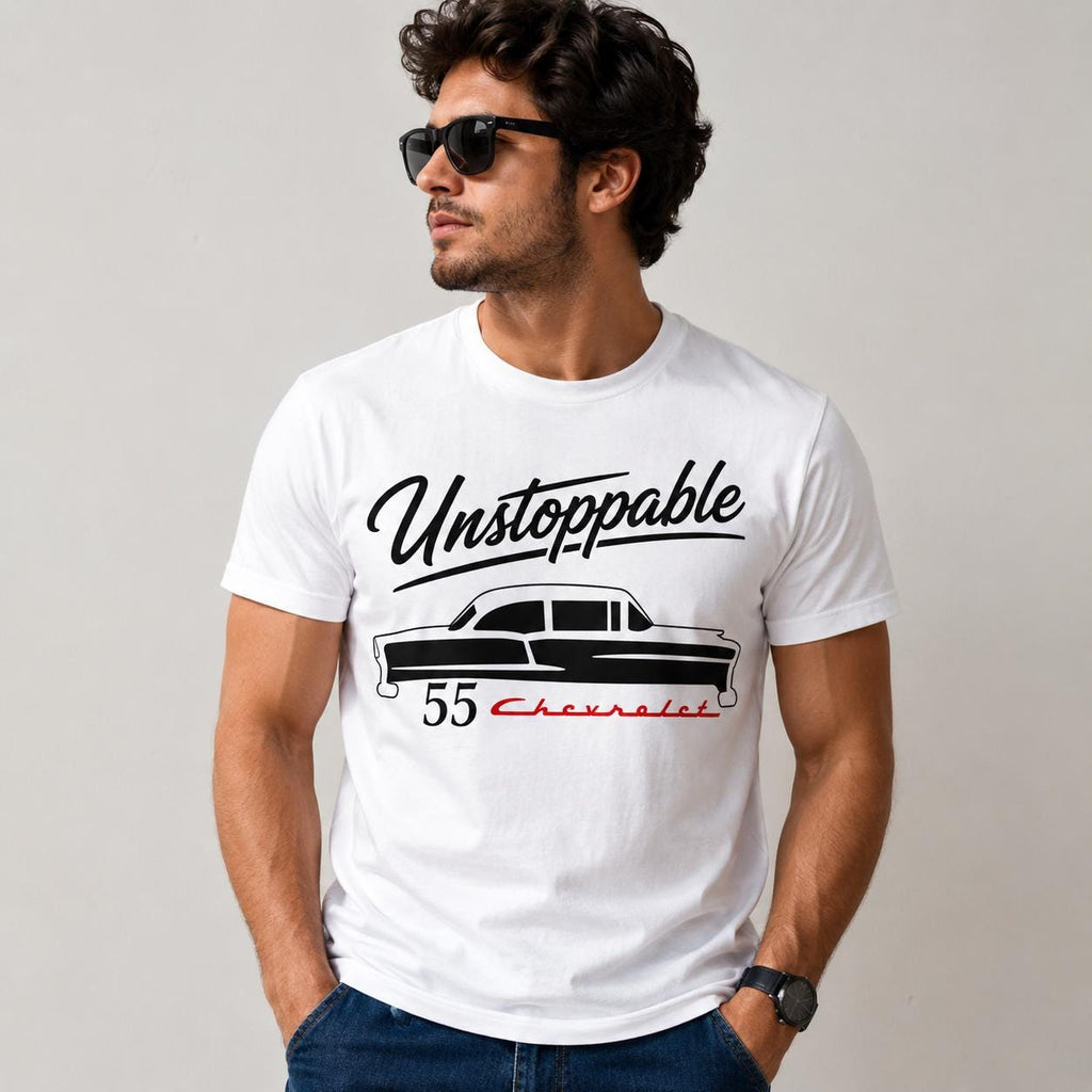 1955 Chevrolet Graphic T-Shirt, Retro Car Silhouette Tee, Classic Automobile Apparel