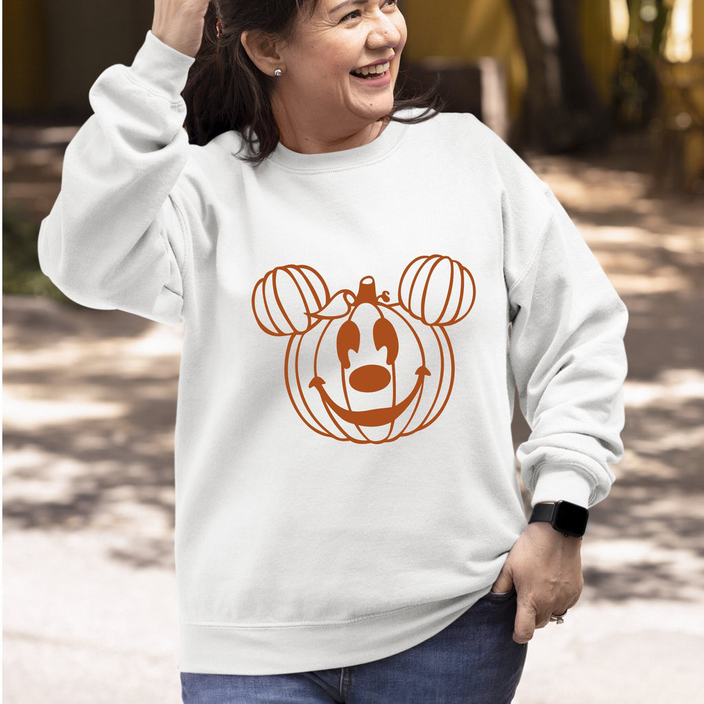 Vintage Mickey Pumpkin Halloween Sweatshirt, Spooky Season Fleece