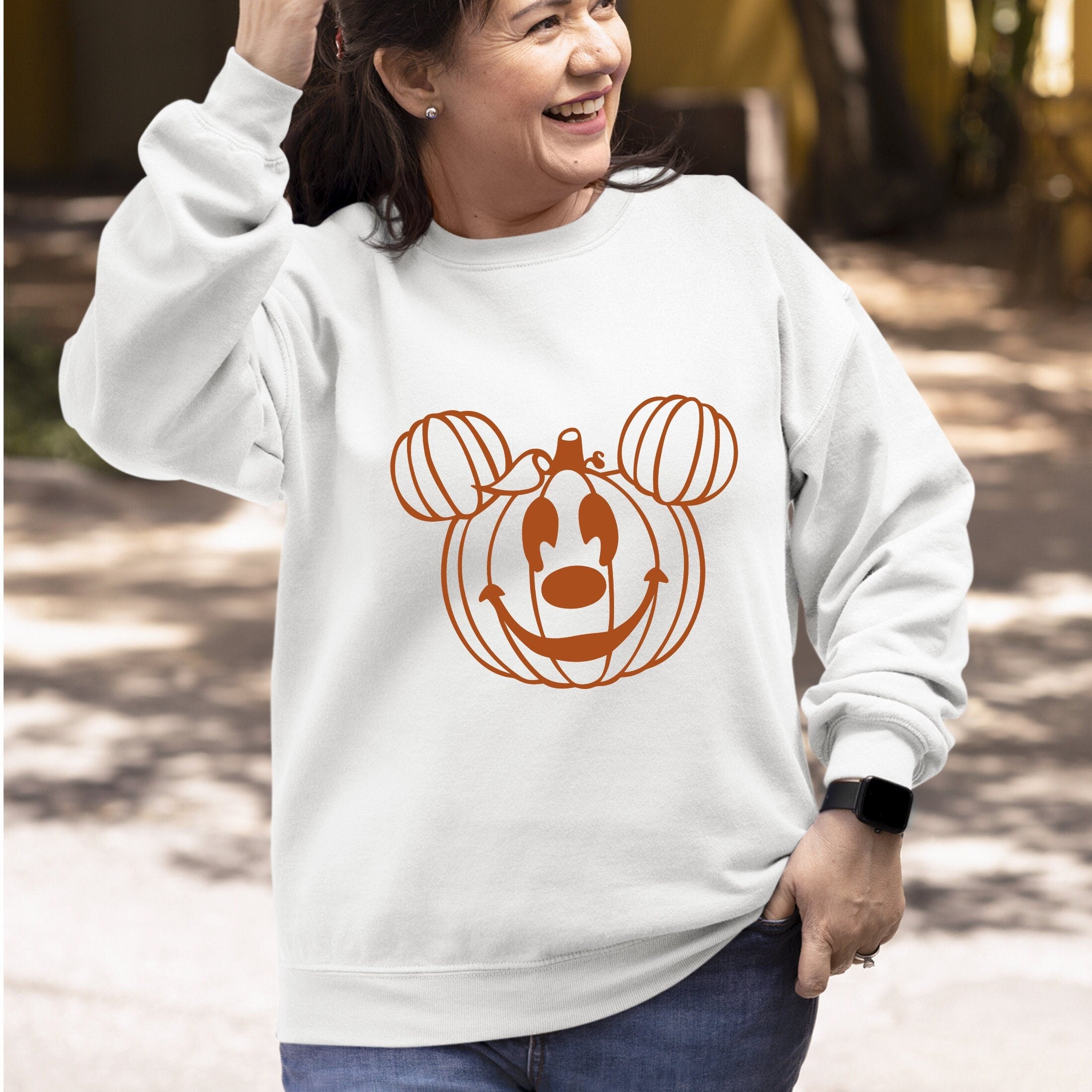 Vintage Mickey Pumpkin Halloween Sweatshirt, Spooky Season Fleece