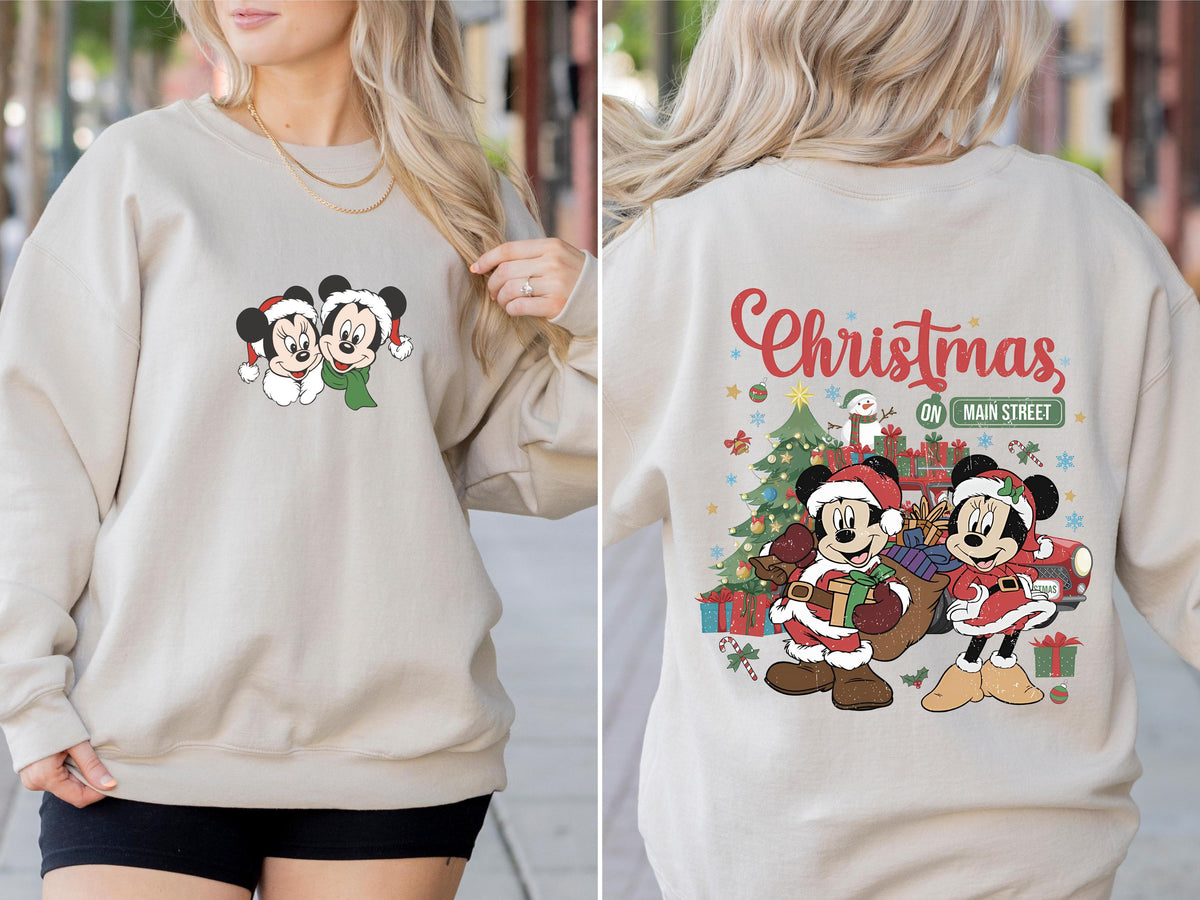 Christmas On Main Street Sweatshirt, Christmas Sweater, Christmas Gift, Mickey Christmas Hoodies, Cotton Christmas Sweater, Christmas Shirts