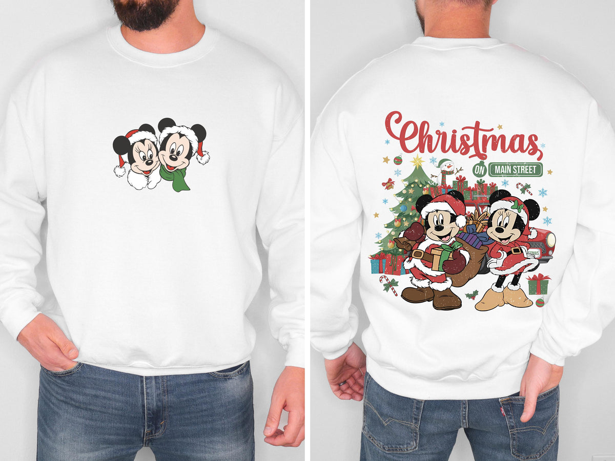 Christmas On Main Street Sweatshirt, Christmas Sweater, Christmas Gift, Mickey Christmas Hoodies, Cotton Christmas Sweater, Christmas Shirts