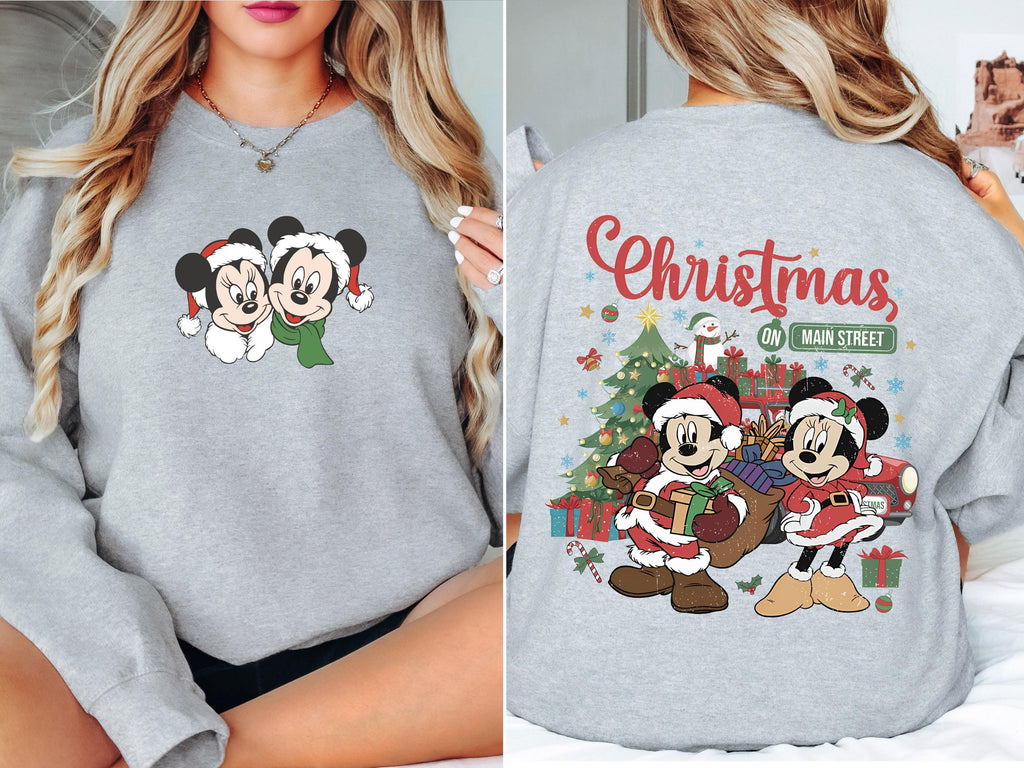 Christmas On Main Street Sweatshirt, Christmas Sweater, Christmas Gift, Mickey Christmas Hoodies, Cotton Christmas Sweater, Christmas Shirts