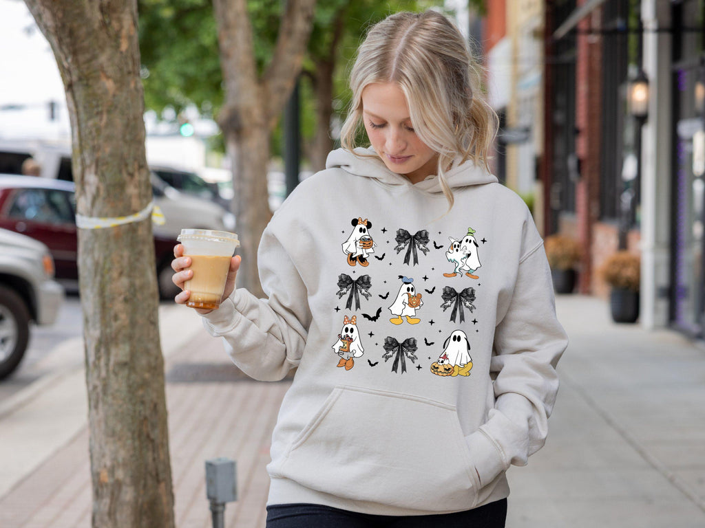 Coquette Halloween Mickey And Friends Hoodie, Halloween Hoodie, Mickey Halloween Hoodie, Coquette Gothic Hoodie, Bow Halloween Hoodie