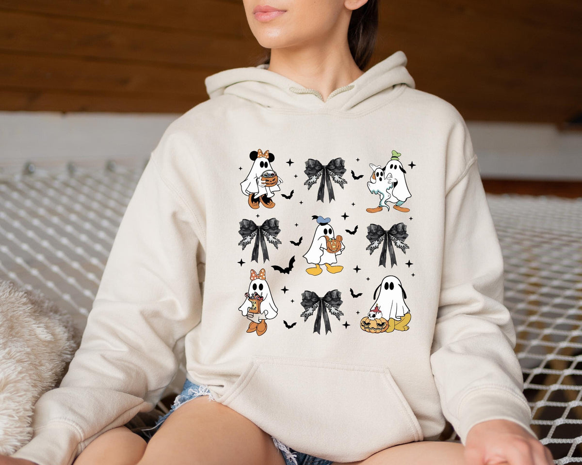 Coquette Halloween Mickey And Friends Hoodie, Halloween Hoodie, Mickey Halloween Hoodie, Coquette Gothic Hoodie, Bow Halloween Hoodie