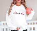 Hope Butterfly Pink Ribbon Sweater, Cancer Awareness Unisex Crewneck