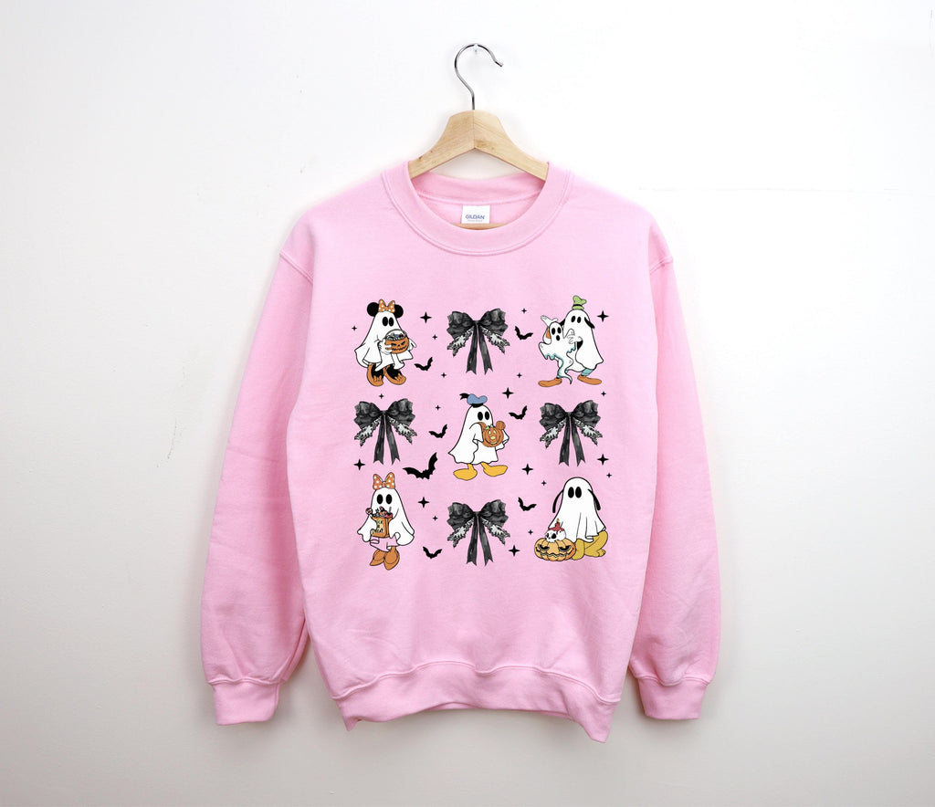 Coquette Halloween Mickey Friends Sweater, Gothic Bow Hoodie, Unisex Halloween Apparel