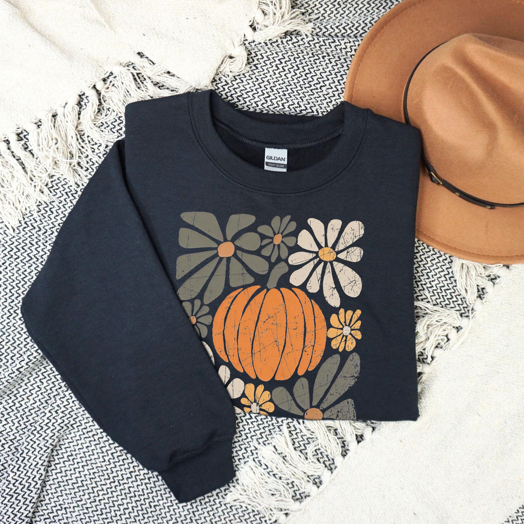 Leopard Pumpkin Sweater, Boho Floral Fall Tee, Retro Fall Shirt, Autumn Vibes Tee, Pumpkin Season, Leopard Pumpkin Tee, Fall Season Sweater