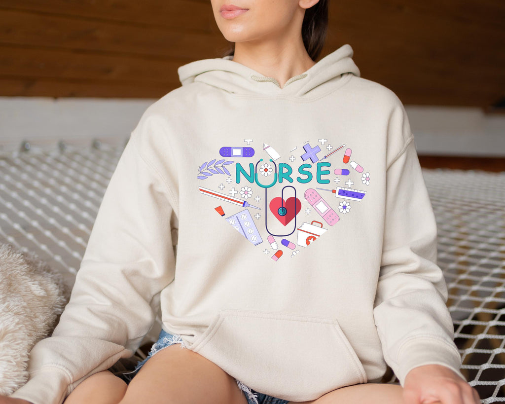 Love Nurse Hoodie, CNA Valentine's Day Sweatshirt, Appreciation Gift