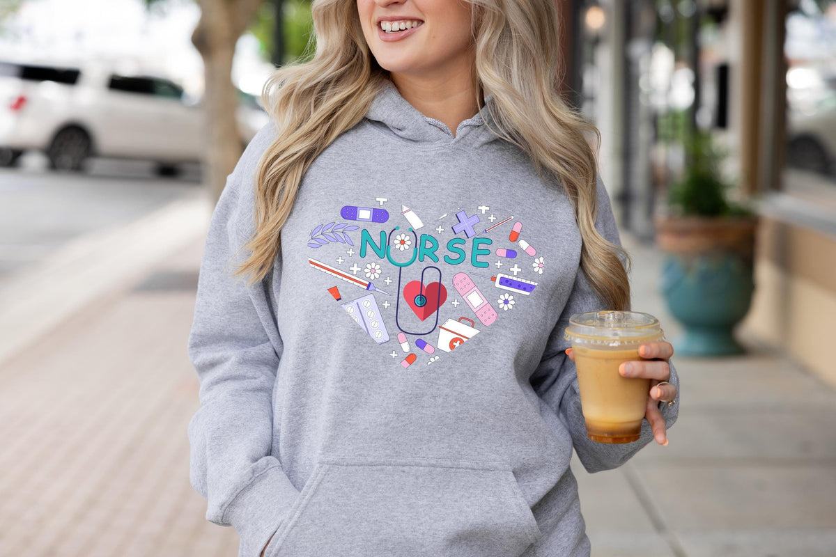Love Nurse Hoodie, CNA Valentine's Day Sweatshirt, Appreciation Gift
