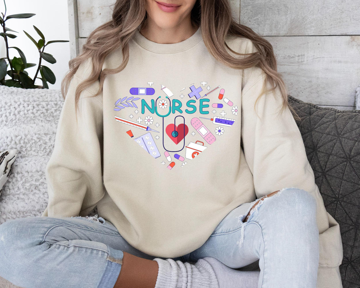 Love Nurse Sweater, Love CNA Sweater, Nurse Tees, Nurse Valentines Day Sweater, Nurse Appreciation Gift, Nurse Gift Idea, Nurses Week Gift