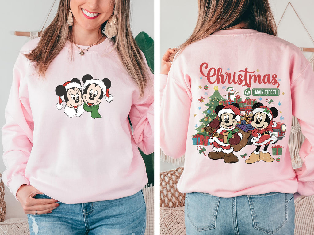 Christmas On Main Street Sweatshirt, Christmas Sweater, Christmas Gift, Mickey Christmas Hoodies, Cotton Christmas Sweater, Christmas Shirts
