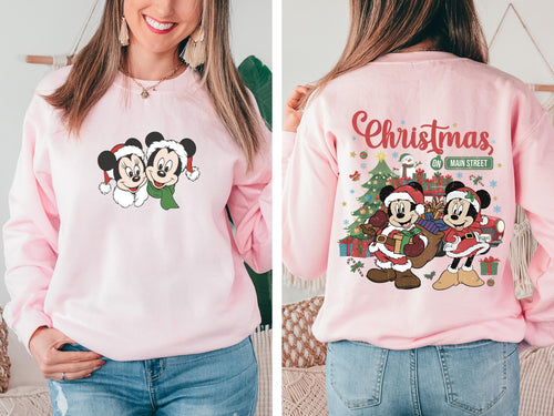 Christmas On Main Street Sweatshirt, Christmas Sweater, Christmas Gift, Mickey Christmas Hoodies, Cotton Christmas Sweater, Christmas Shirts