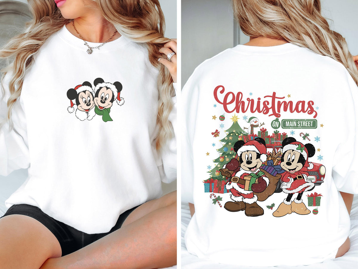 Christmas On Main Street Sweatshirt, Christmas Sweater, Christmas Gift, Mickey Christmas Hoodies, Cotton Christmas Sweater, Christmas Shirts