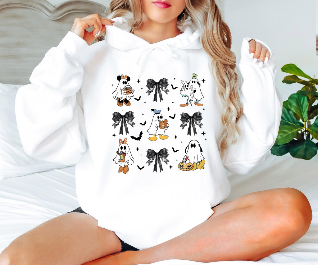 Coquette Halloween Mickey And Friends Hoodie, Halloween Hoodie, Mickey Halloween Hoodie, Coquette Gothic Hoodie, Bow Halloween Hoodie