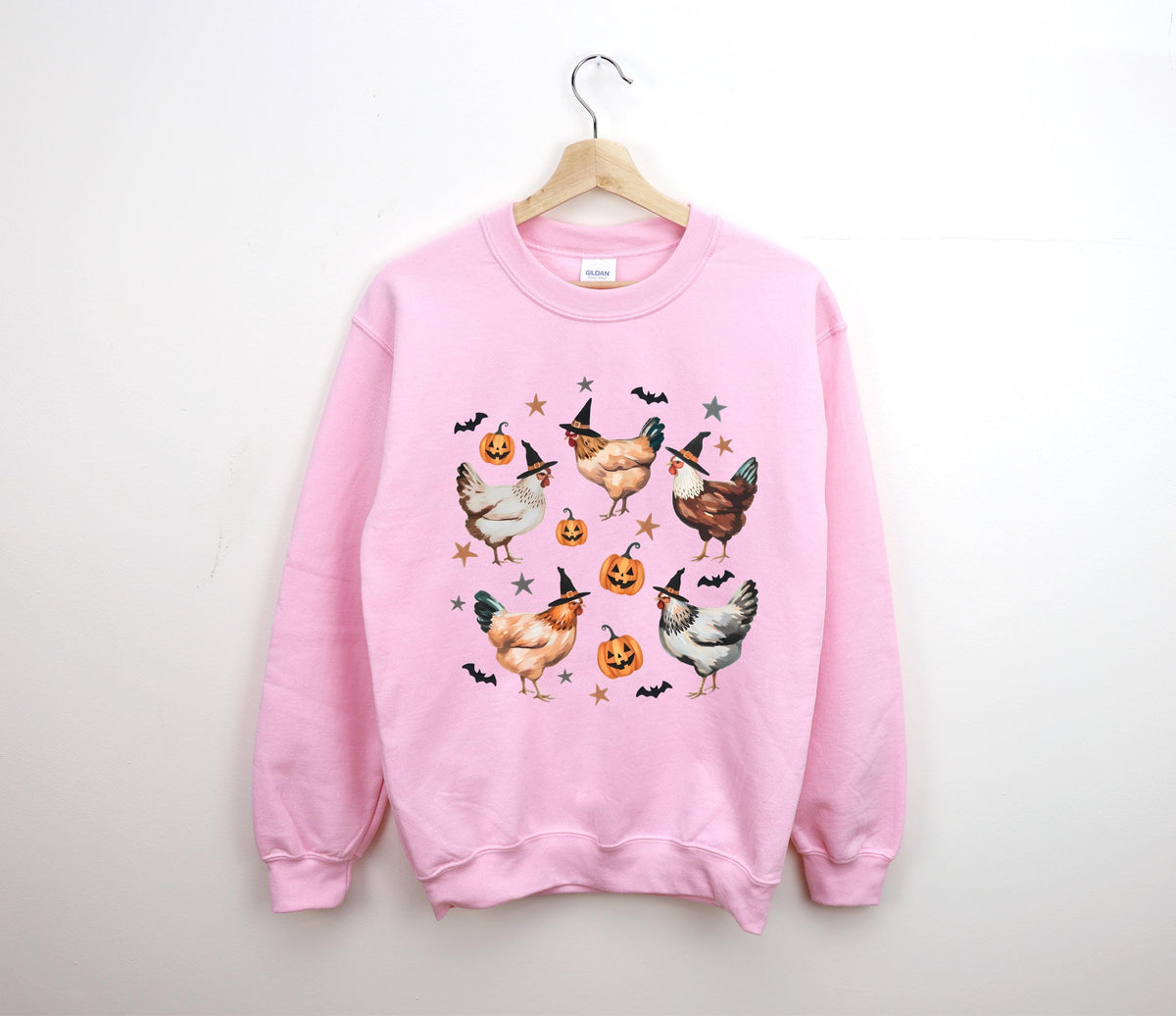 Chick or Treat Sweatshirt, Halloween Chicken Tee, Halloween Funny Chicken Tee, Witch Chicken Shirt, Chicken Lovers Sweater, Halloween Gifts