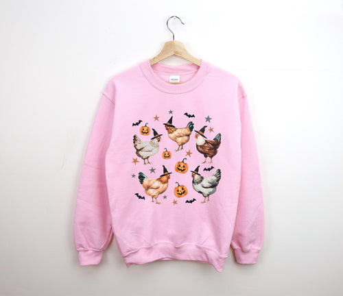 Chick or Treat Sweatshirt, Halloween Chicken Tee, Halloween Funny Chicken Tee, Witch Chicken Shirt, Chicken Lovers Sweater, Halloween Gifts