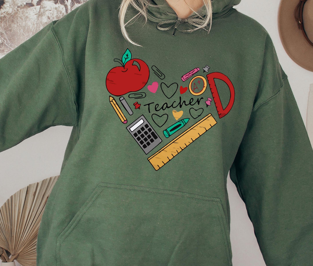 Teacher Heart Hoodie, Teacher Hoodie, Gift For Teacher, Heart Hoodie, Funny Teacher Hoodie, School Tee, Matching Class Shirt, Cotton Hoodies