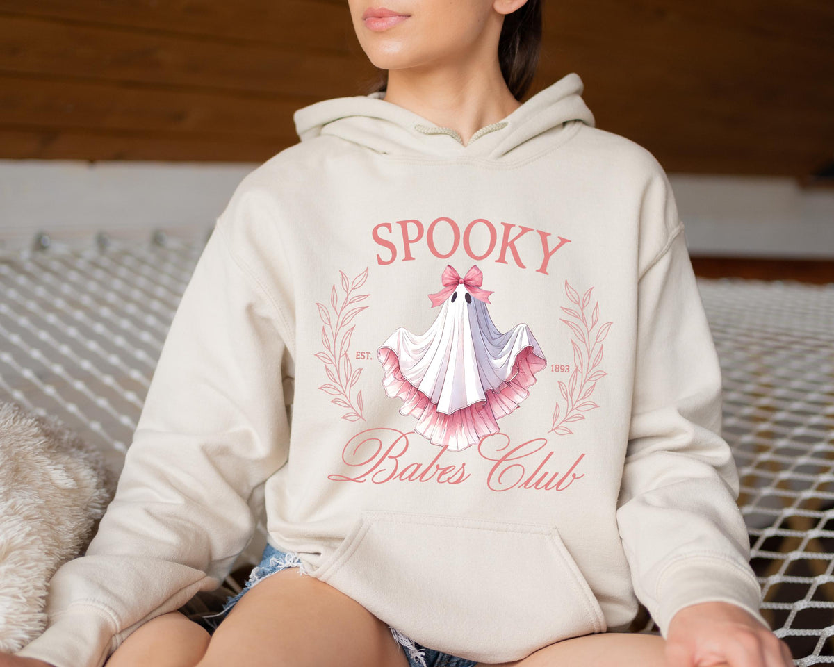 Spooky Ghost Hoodie, Pink Ghost Tee, Halloween Costume, Coquette Style