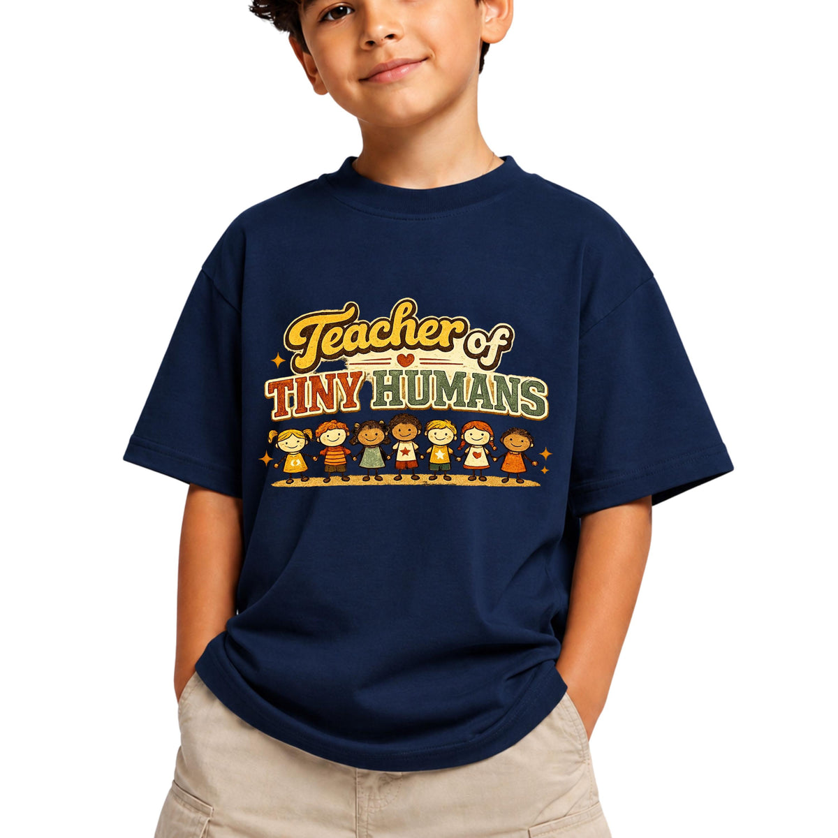 Retro Teacher of Tiny Humans Shirt, Preschool Daycare Educator Tee