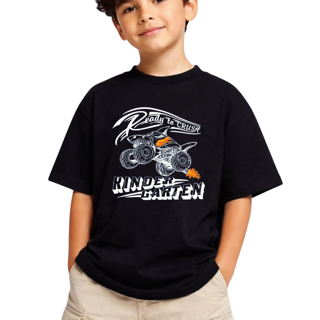 Monster Truck Kindergarten Shirt, First Day of School Tee, Boys Back to School Outfit