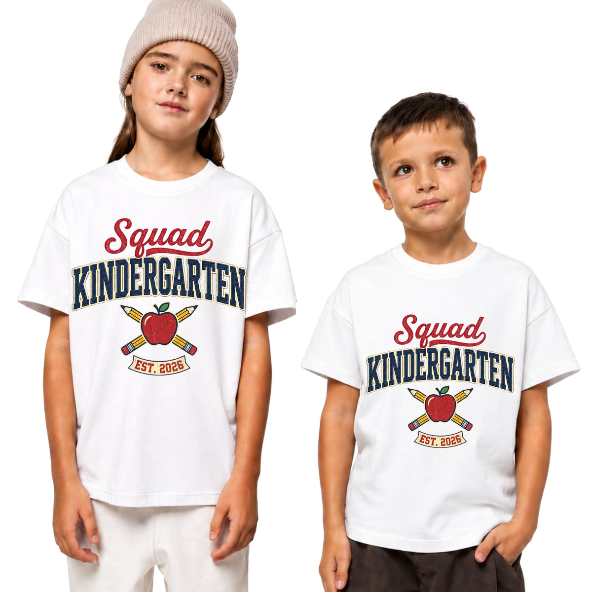Kindergarten Squad T-Shirt, Back to School Kids Tee, First Day Outfit
