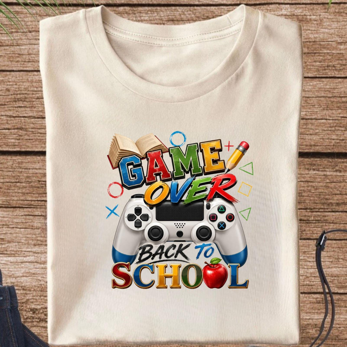 Game Over Controller Tee, Back to School Gamer Shirt, Level Up School Apparel