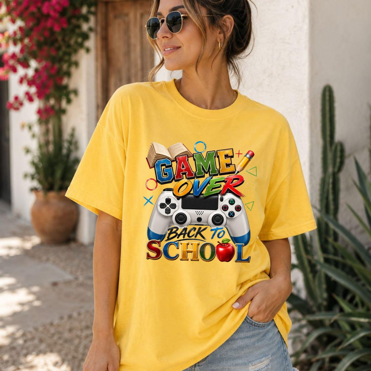 Game Over Controller Tee, Back to School Gamer Shirt, Level Up School Apparel