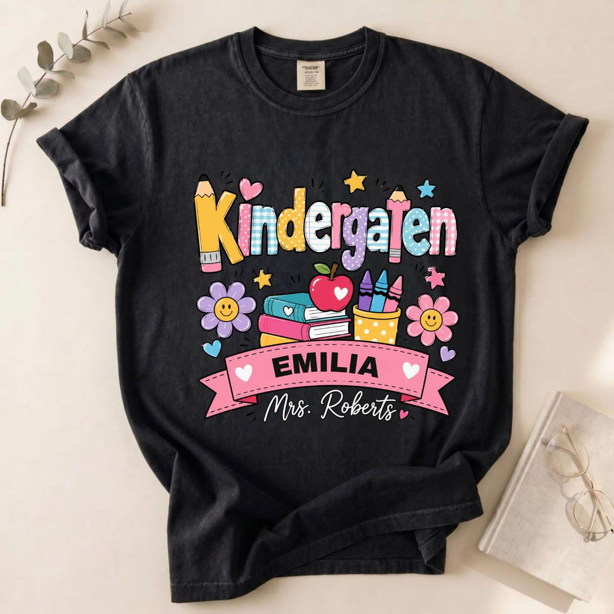 Personalized Kindergarten Teacher Shirt, Custom Back to School Tee