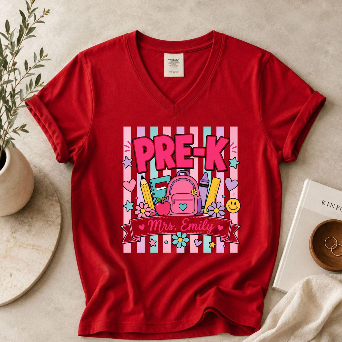 Personalized Pre-K Teacher Shirt, Custom Name Back to School Classroom Tee