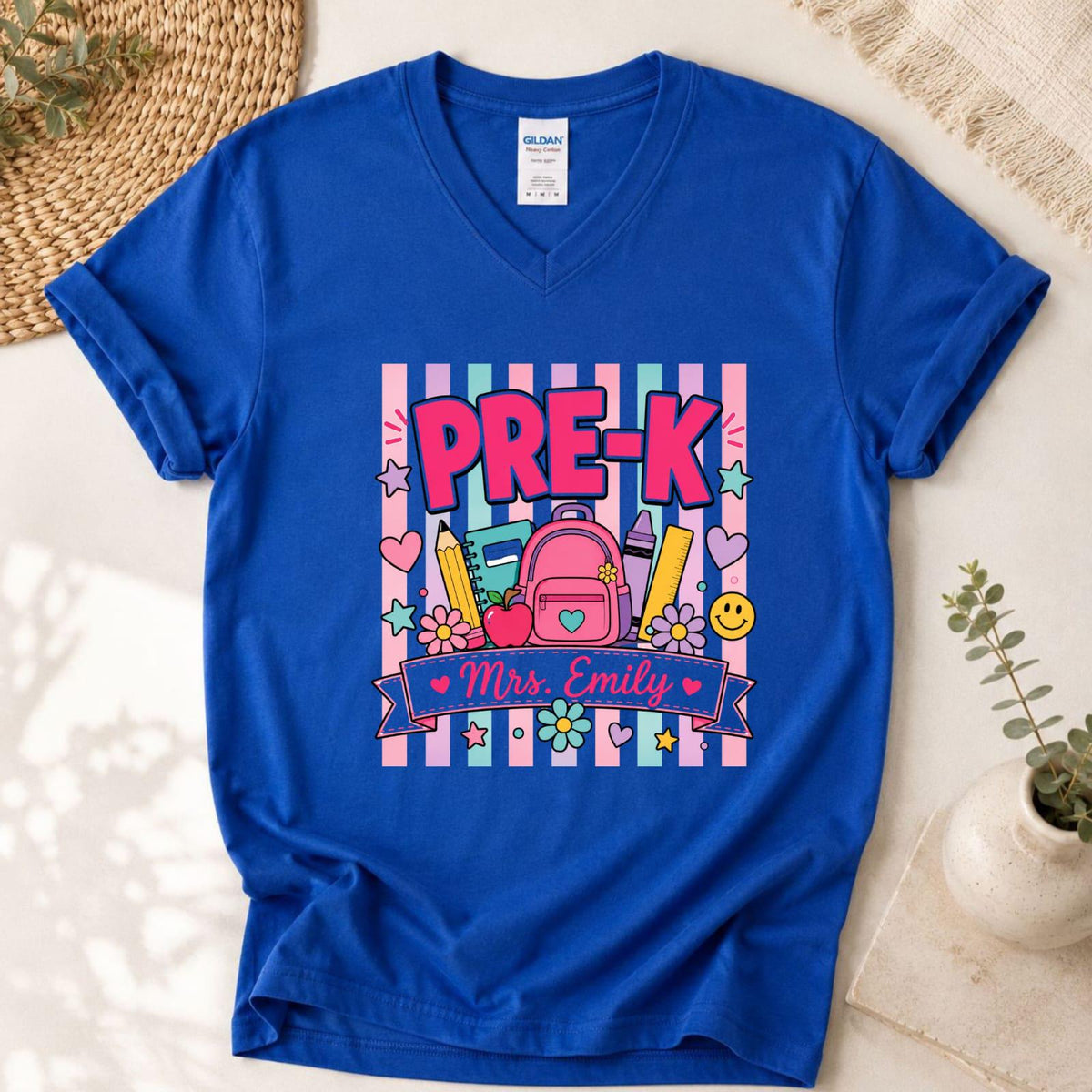 Personalized Pre-K Teacher Shirt, Custom Name Back to School Classroom Tee