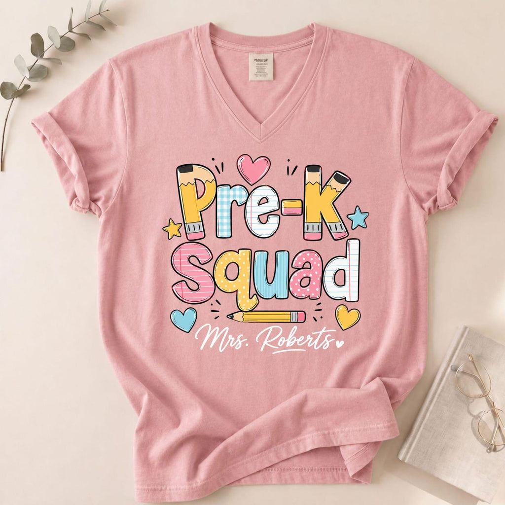 Personalized Pre-K Teacher Shirt, Custom Name School Tee, Back to School Gift