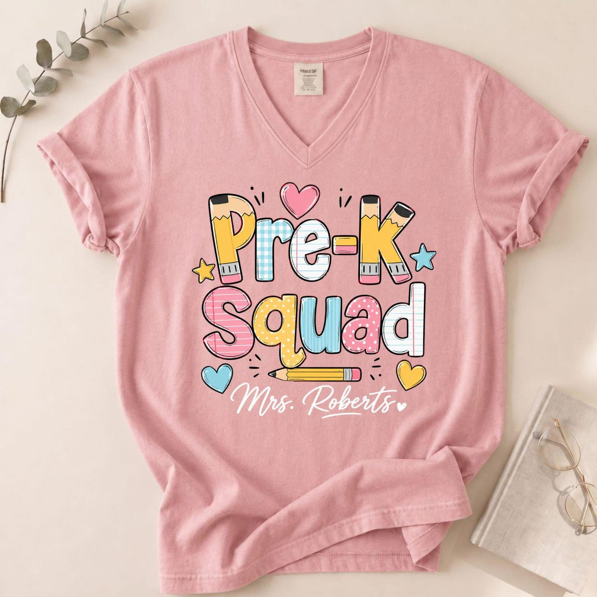 Personalized Pre-K Teacher Shirt, Custom Name School Tee, Back to School Gift