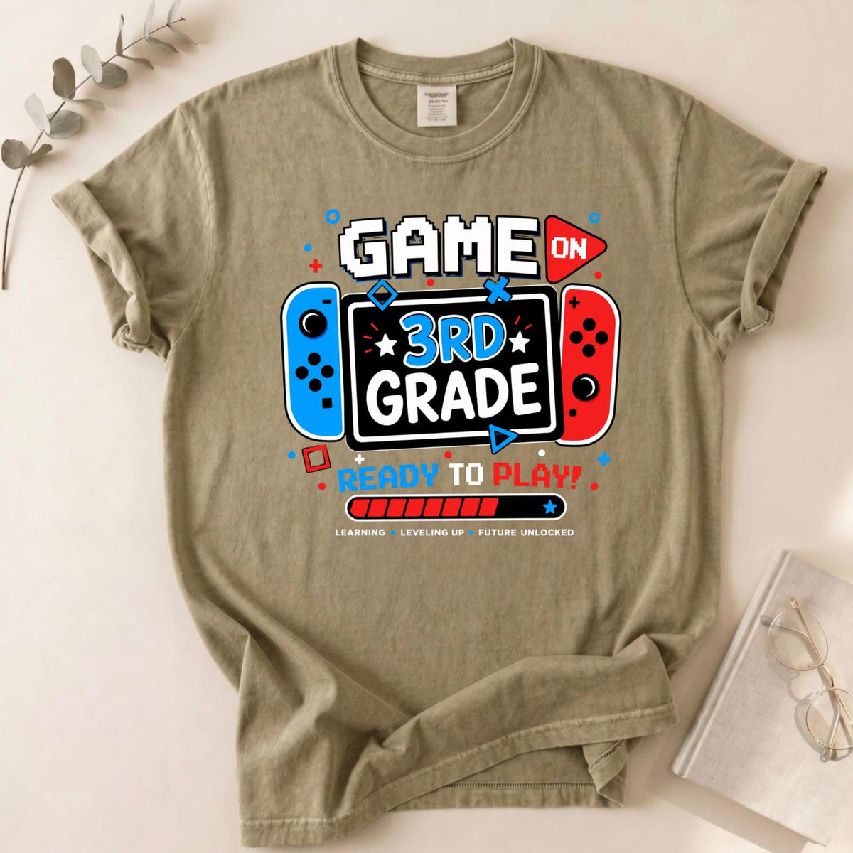 Game On 3rd Grade Gamer Shirt, Back to School Ready to Play Tee