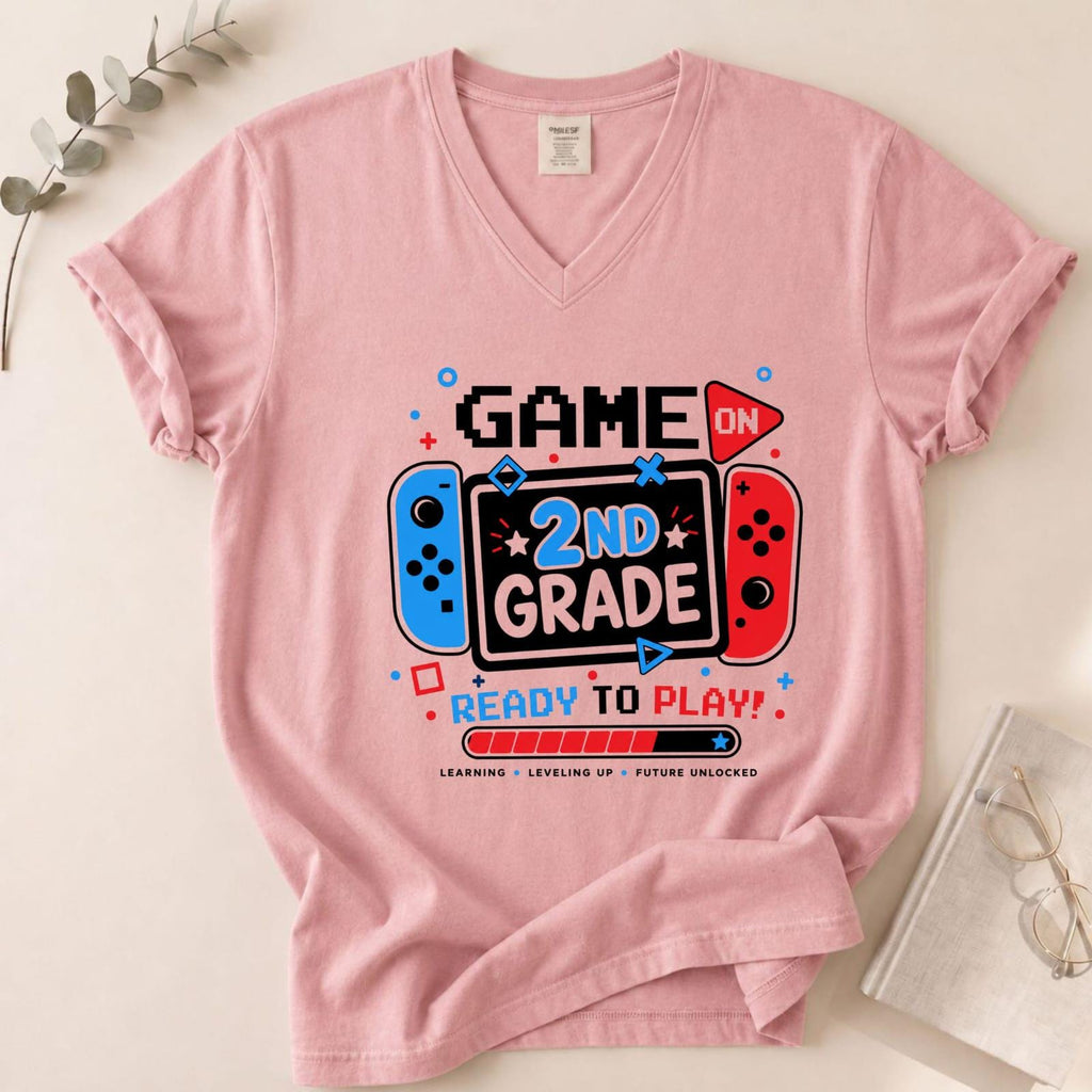 Game On 2nd Grade Gamer Shirt, Back to School Video Game Tee