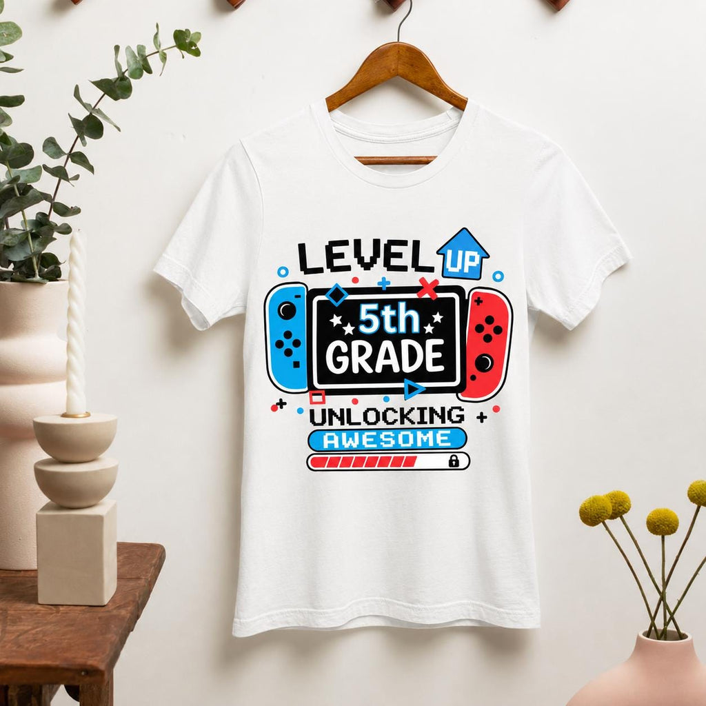 5th Grade Gamer Shirt, Level Up Back to School Tee, Video Game Student Gift