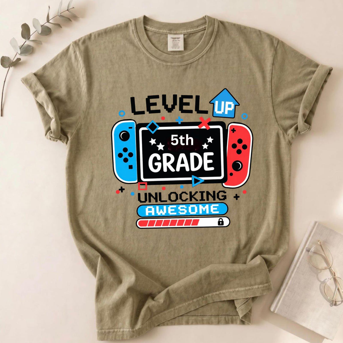 5th Grade Gamer Shirt, Level Up Back to School Tee, Video Game Student Gift